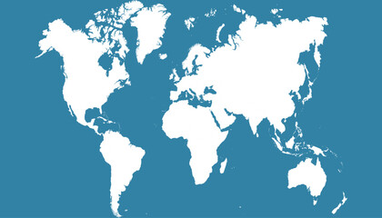 World map. Silhouette map. Color modern vector map.	