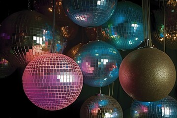 Fototapeta premium Disco balls , generative artificial intelligence 