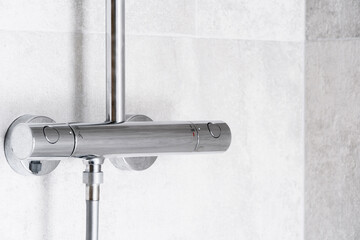 contemporary shower system in luxury bathroom interior