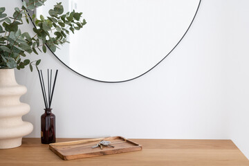 detail in interior at entryway with decor