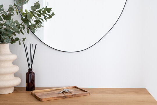 detail in interior at entryway with decor