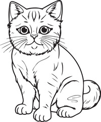 Obraz premium A Cat , colouring book for kids, vector illustration