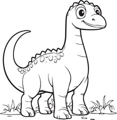 Fototapeta premium Argentinosaurus Huinculensis, colouring book for kids, vector illustration