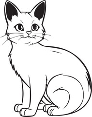Obraz premium A Cat , colouring book for kids, vector illustration