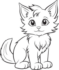 A Cat , colouring book for kids, vector illustration