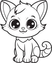 Fototapeta premium A Cat , colouring book for kids, vector illustration