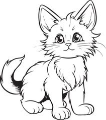 Fototapeta premium A Cat , colouring book for kids, vector illustration