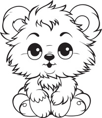 Fototapeta premium A cat , colouring book for kids, vector illustration