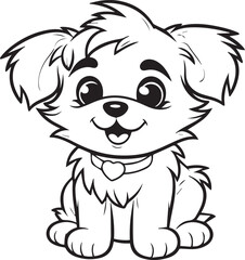 A Dog , colouring book for kids, vector illustration