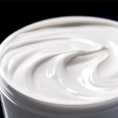 Skincare, cosmetics and beauty product, pure white cream lotion texture as abstract background, generative ai