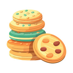 Stack of cookies with honey and fruit