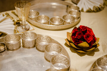 wedding rings on the table