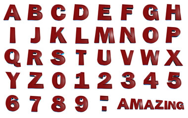 amazing super hero alphabet - 3D Illustration