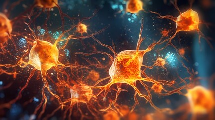Neurons Unveiled: AI Image Reveals Intricate Neural Network - image created with artificial intelligence AI