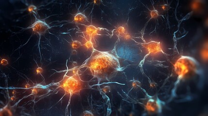 Neurons Unveiled: AI Image Reveals Intricate Neural Network - image created with artificial intelligence AI