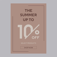 The summer up to sale 10% off discount promotion poster