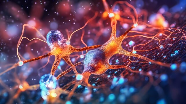 Neurons Unveiled: AI Image Reveals Intricate Neural Network - image created with artificial intelligence AI