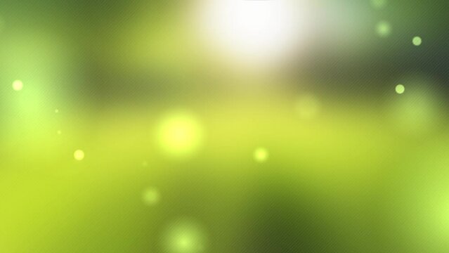 animated green bokeh abstract background, loopable, flying blurred particles in the morning light