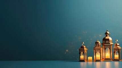 Fototapeta premium Islamic holiday background. Illustration AI Generative