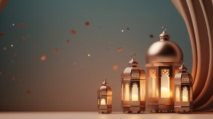 Obraz premium Islamic holiday background. Illustration AI Generative