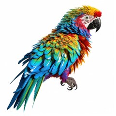 Obraz premium Bright parrot isolated. Illustration AI Generative.