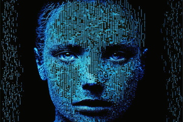 Rostro inteligencia artificial - obrazy, fototapety, plakaty