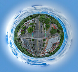 Tiny planet view of Great Barrington, Massachusetts 