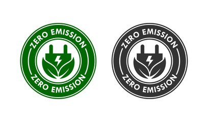 Zero emission design logo template illustration