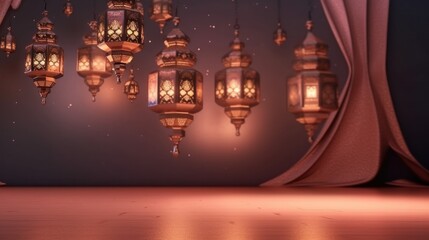 Islamic holiday background. Illustration AI Generative