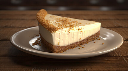 Illustration about a slice of cheesecake - AI generated image .