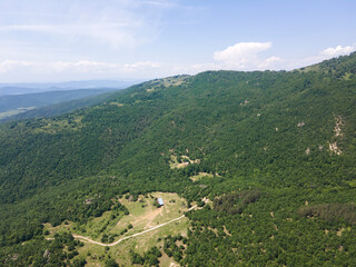 Fototapeta na wymiar Aerial view of ancient thracian Sanctuary Skumsale, Bulgaria