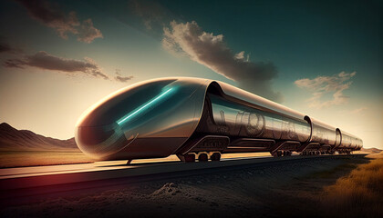 Fototapeta na wymiar Future Hyperloop transportation system new mobility concept technology transit