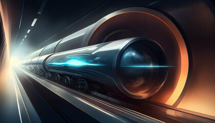 Obraz na płótnie Canvas Future Hyperloop transportation system new mobility concept technology transit