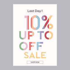 Last day sale 10% off discount promotion poster