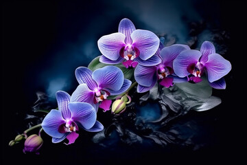 Purple Orchis Flowers. Generative ai