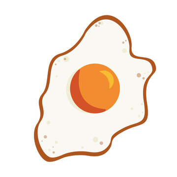 recommend clip art: Fried egg icon. Fried egg vector illustration in cartoon style isolated on white background