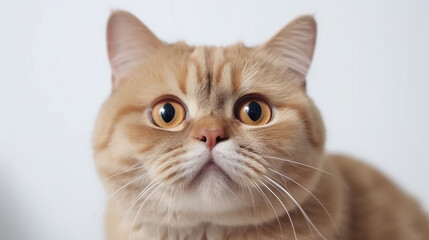 gato amarelo em fundo branco 