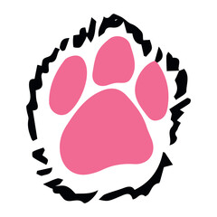 Vector illustration. Drawing of cat's paws. Minimalism. Footprints. Paw print.