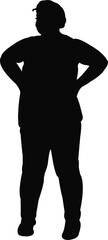 a fat woman body silhouette vector