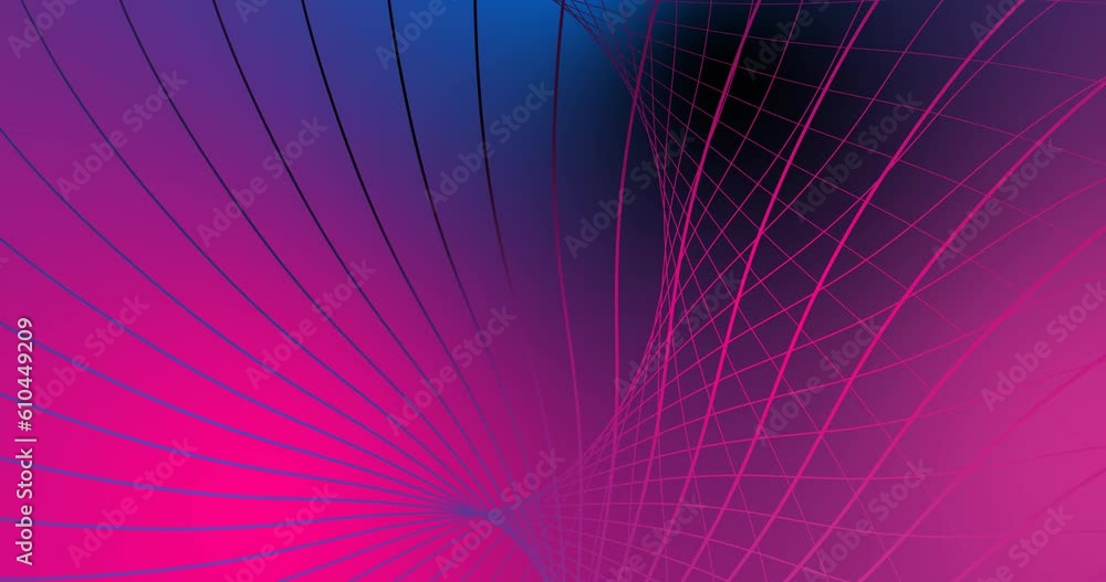 Fototapete curved wavy lines tech futuristic motion background. dynamic abstract line waving loop line. metaver