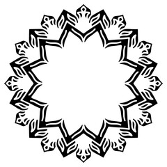 Mandala frame with abstract floral ornament	