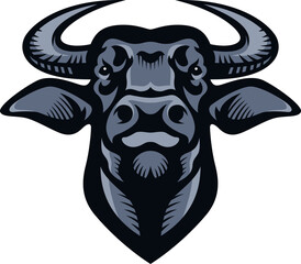 Head of Aggressive Buffalo Mascot Design