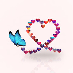 heart with butterflies and hearts
