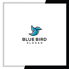 Minimalist bird vector logo template