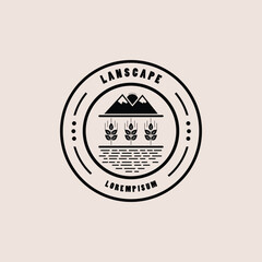 Mountain landscape vector logo design.