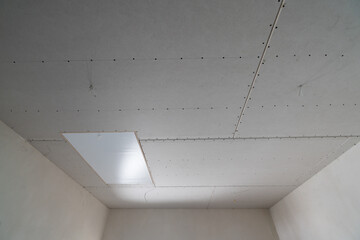 Ceiling  with of joint of gypsum plasterboards