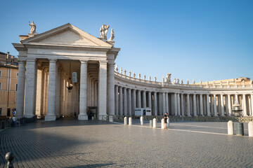 South colonnade at St. Peter's Square in Vatican. Italy