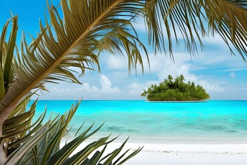 desert island with palms