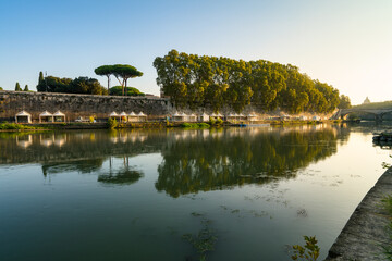 Fototapeta premium Tiber river canal in Rome. Italy