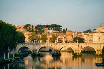 Sant Angelo bridge in Rome. Italy